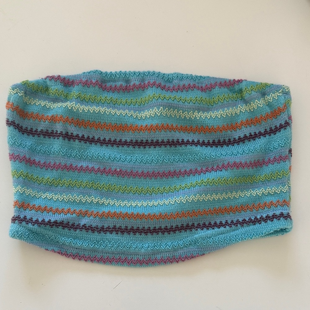 Blue colorful tube top